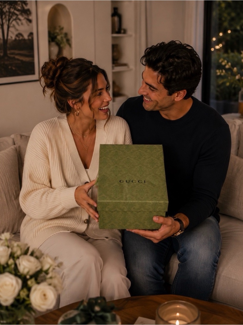 Gucci Light Green Patterned Shoe Box